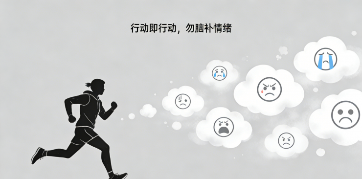 行动就是行动，千万别脑补情绪进去